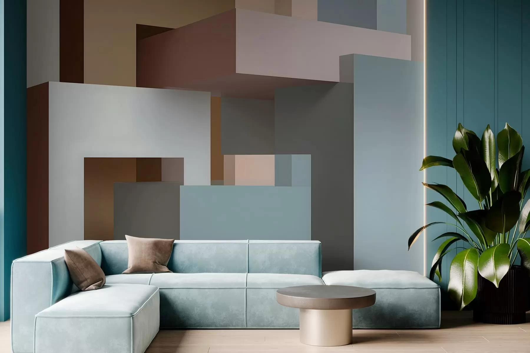 Carta da parati  Forme geometriche 3D geometria astratta in stile 3D