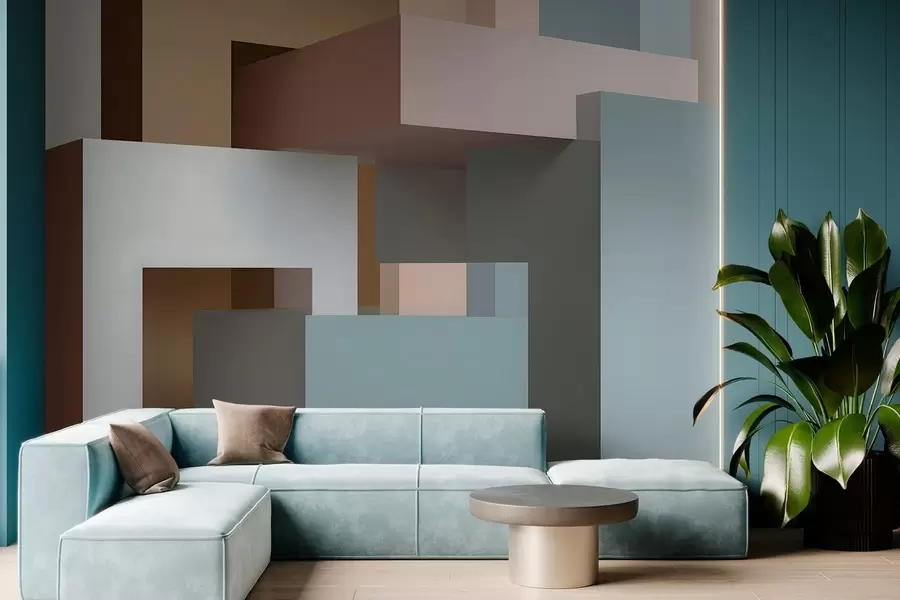 Carta da parati  Forme geometriche 3D geometria astratta in stile 3D