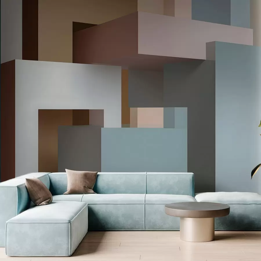 Carta da parati  Forme geometriche 3D geometria astratta in stile 3D