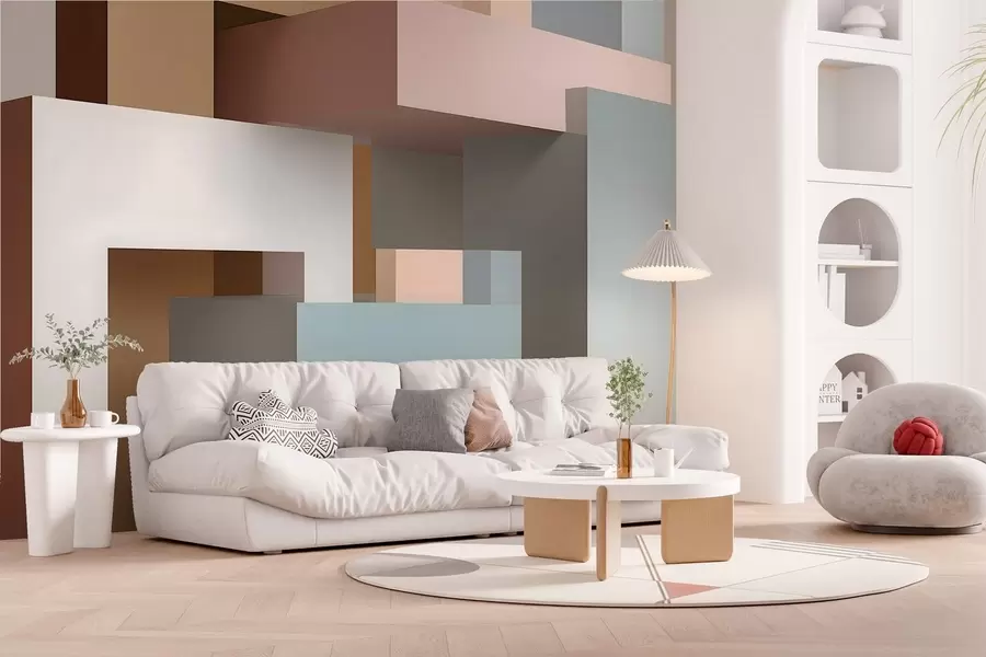 Carta da parati  Forme geometriche 3D geometria astratta in stile 3D