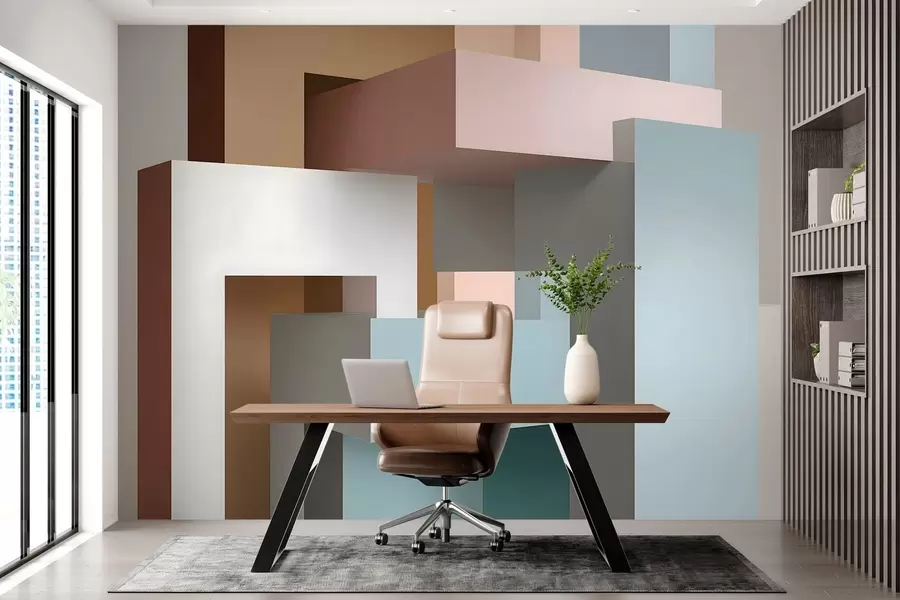 Carta da parati  Forme geometriche 3D geometria astratta in stile 3D