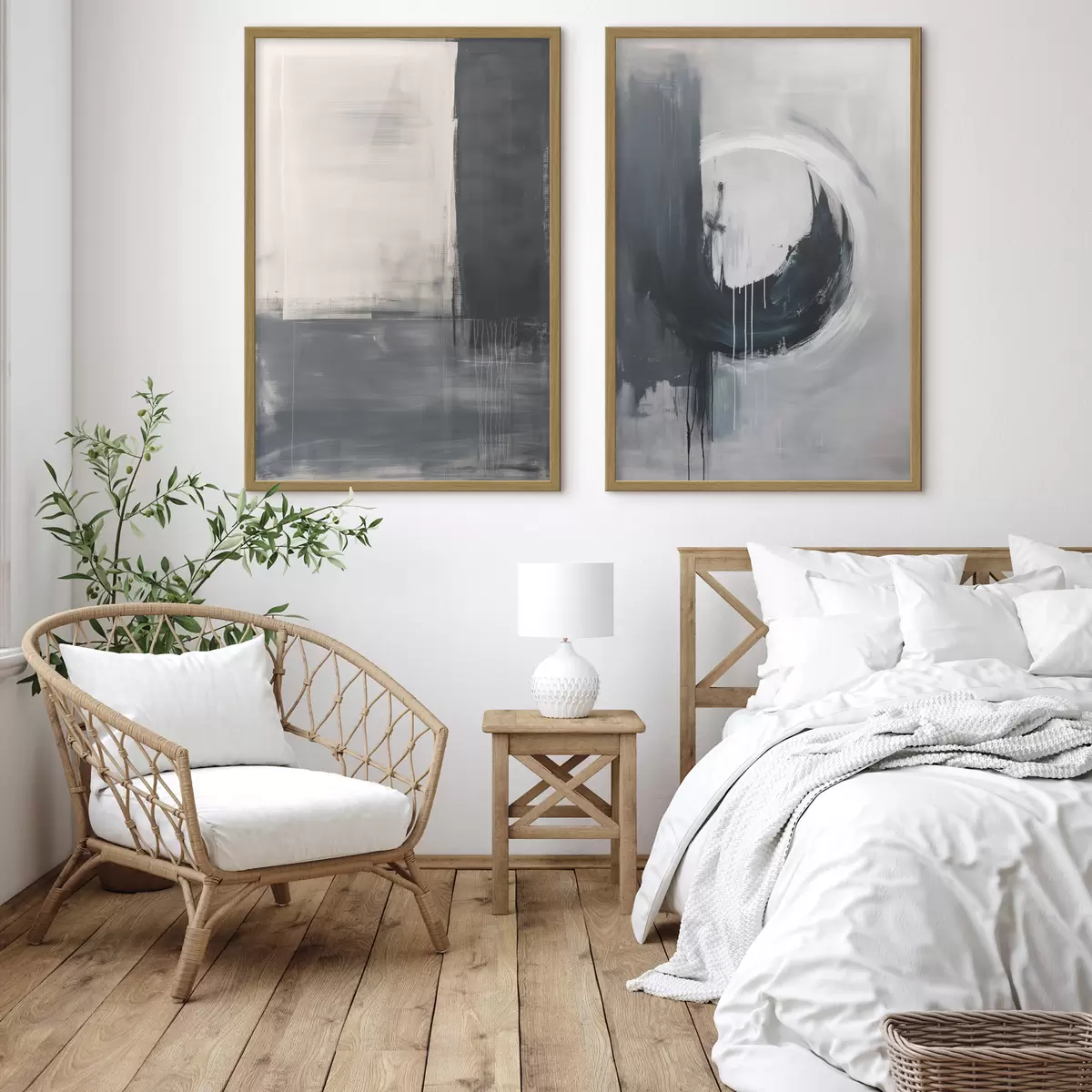Poster Composizione astratta in tonalità bianco e nero d01217