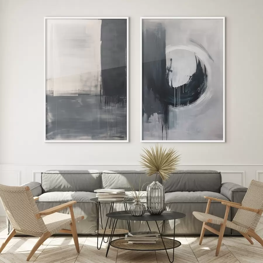 carta da parati Composizione astratta in tonalità bianco e nero nr. d01217