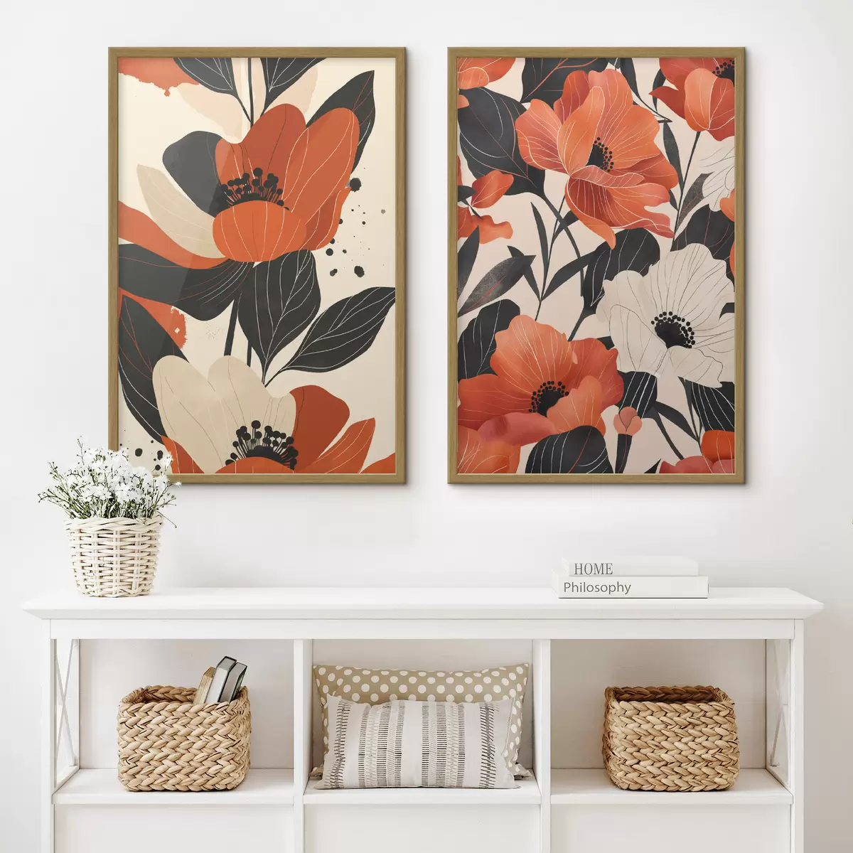 Poster Composizione floreale dai toni caldi d01228