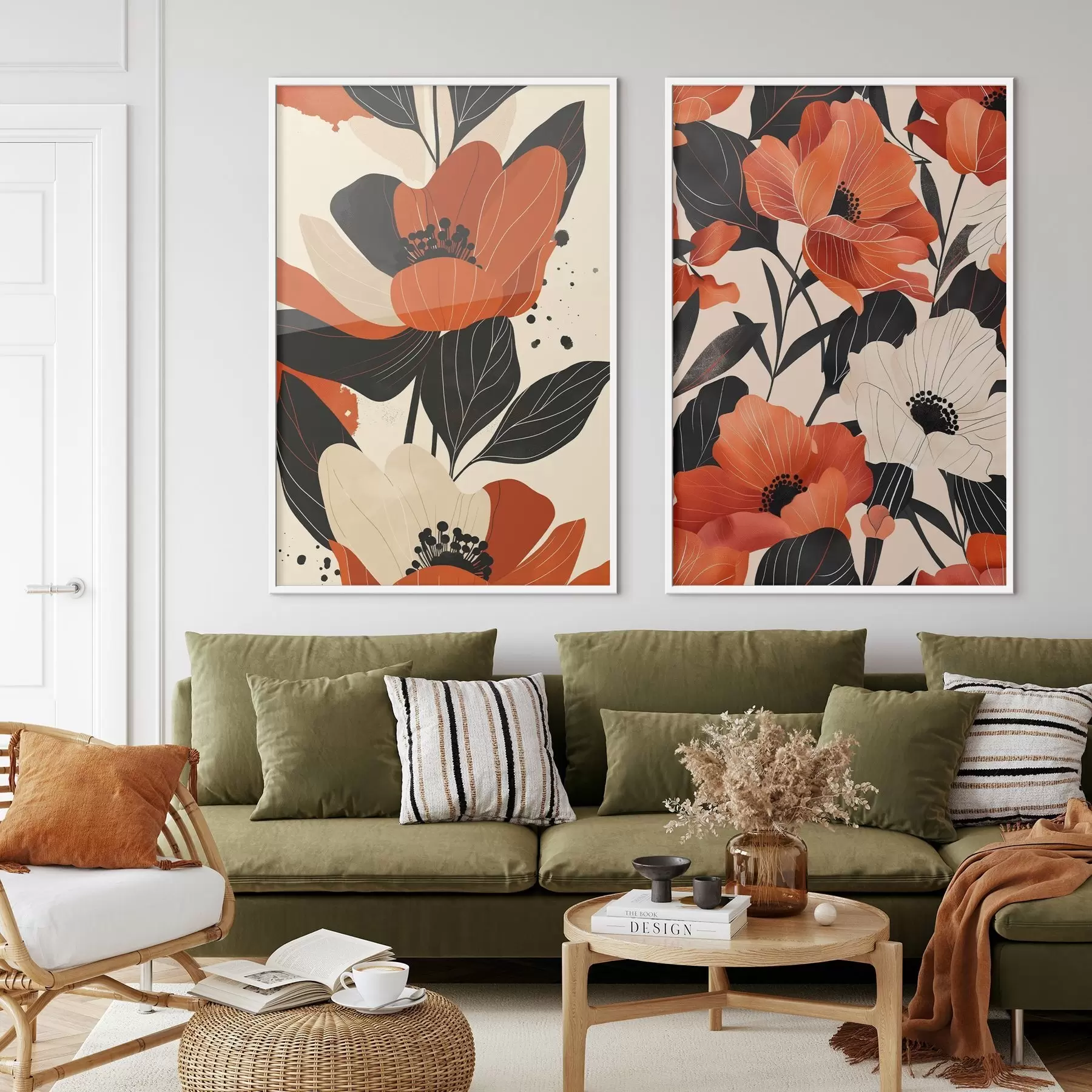 carta da parati Composizione floreale dai toni caldi nr. d01228