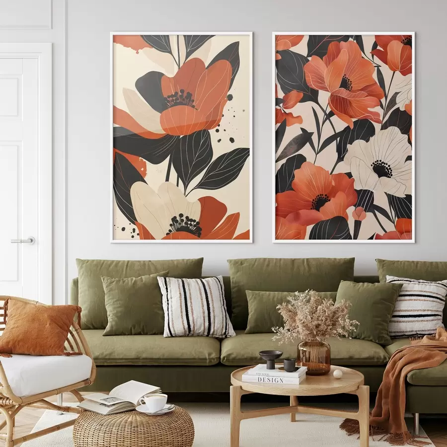 carta da parati Composizione floreale dai toni caldi nr. d01228