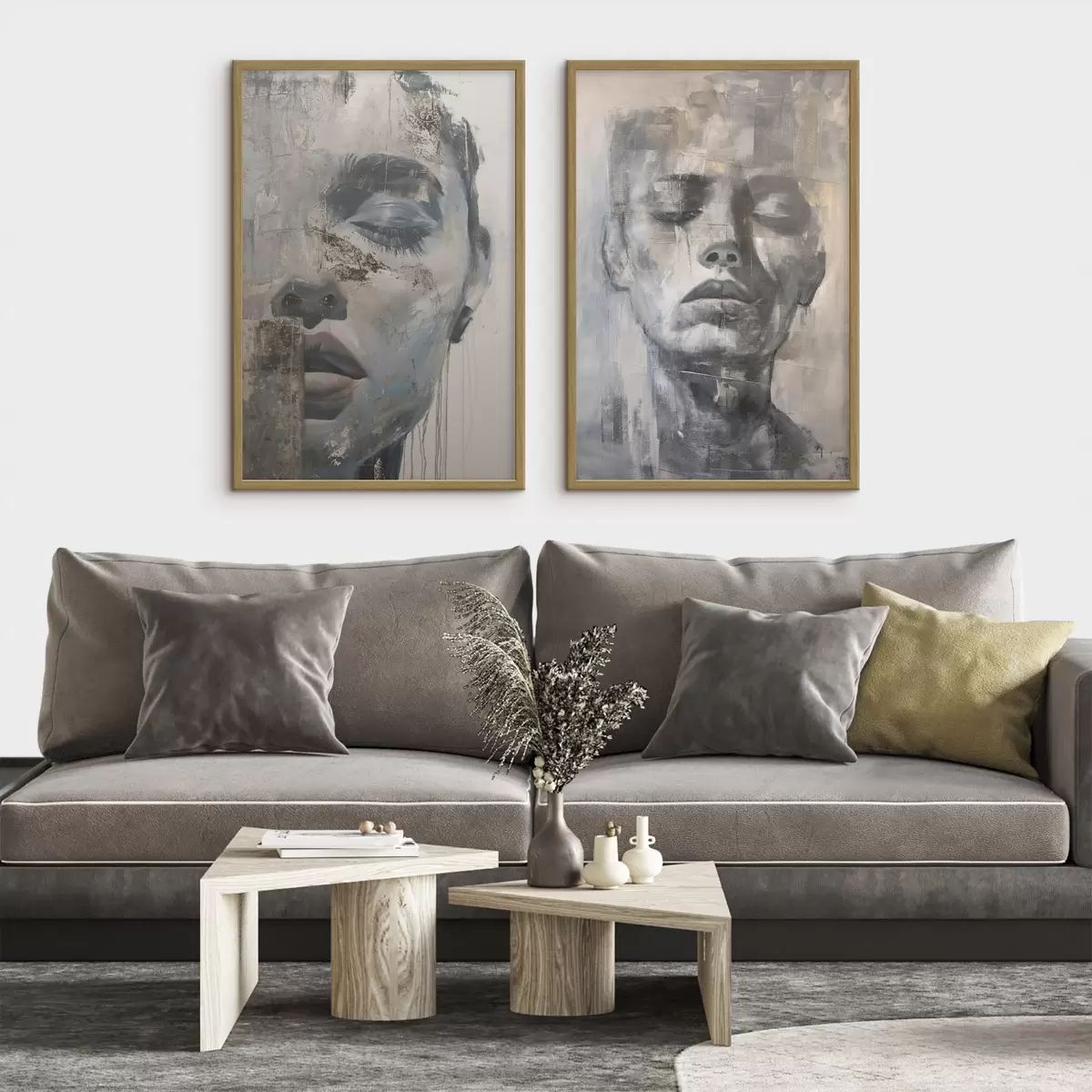 Poster Ritratto femminile astratto contemporaneo d01232