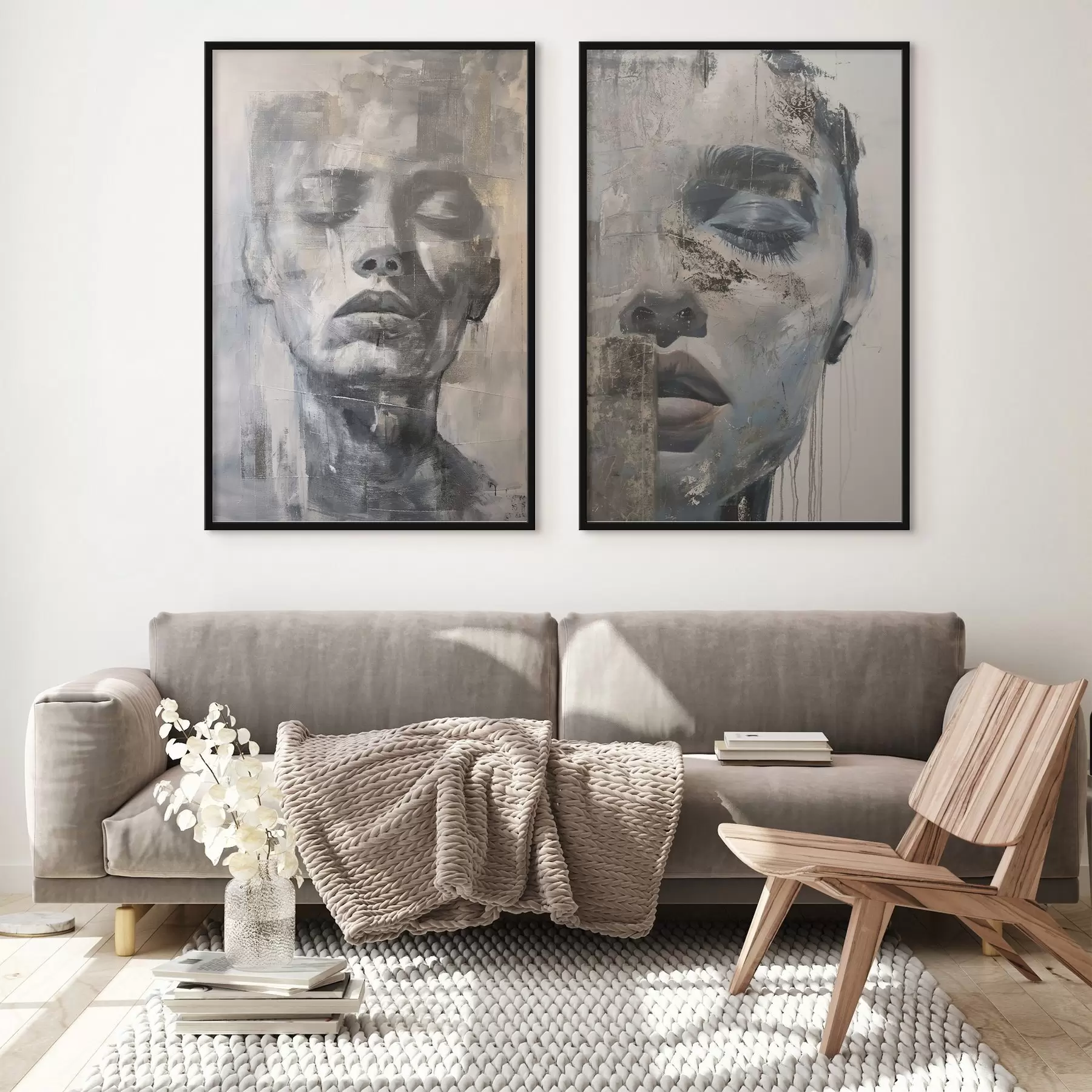 carta da parati Ritratto femminile astratto contemporaneo nr. d01232