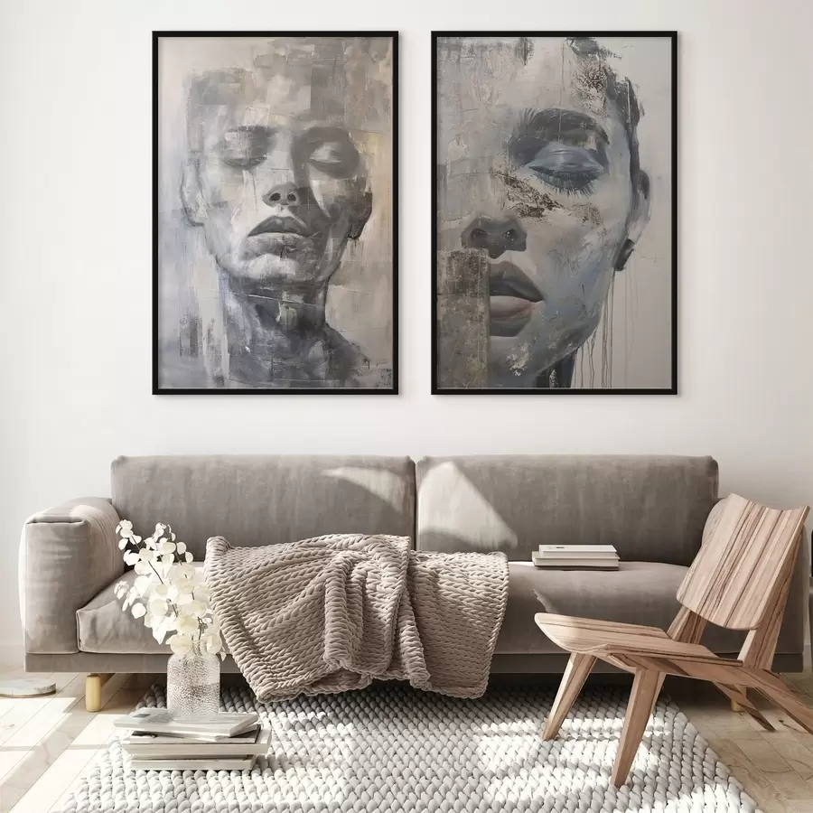 carta da parati Ritratto femminile astratto contemporaneo nr. d01232