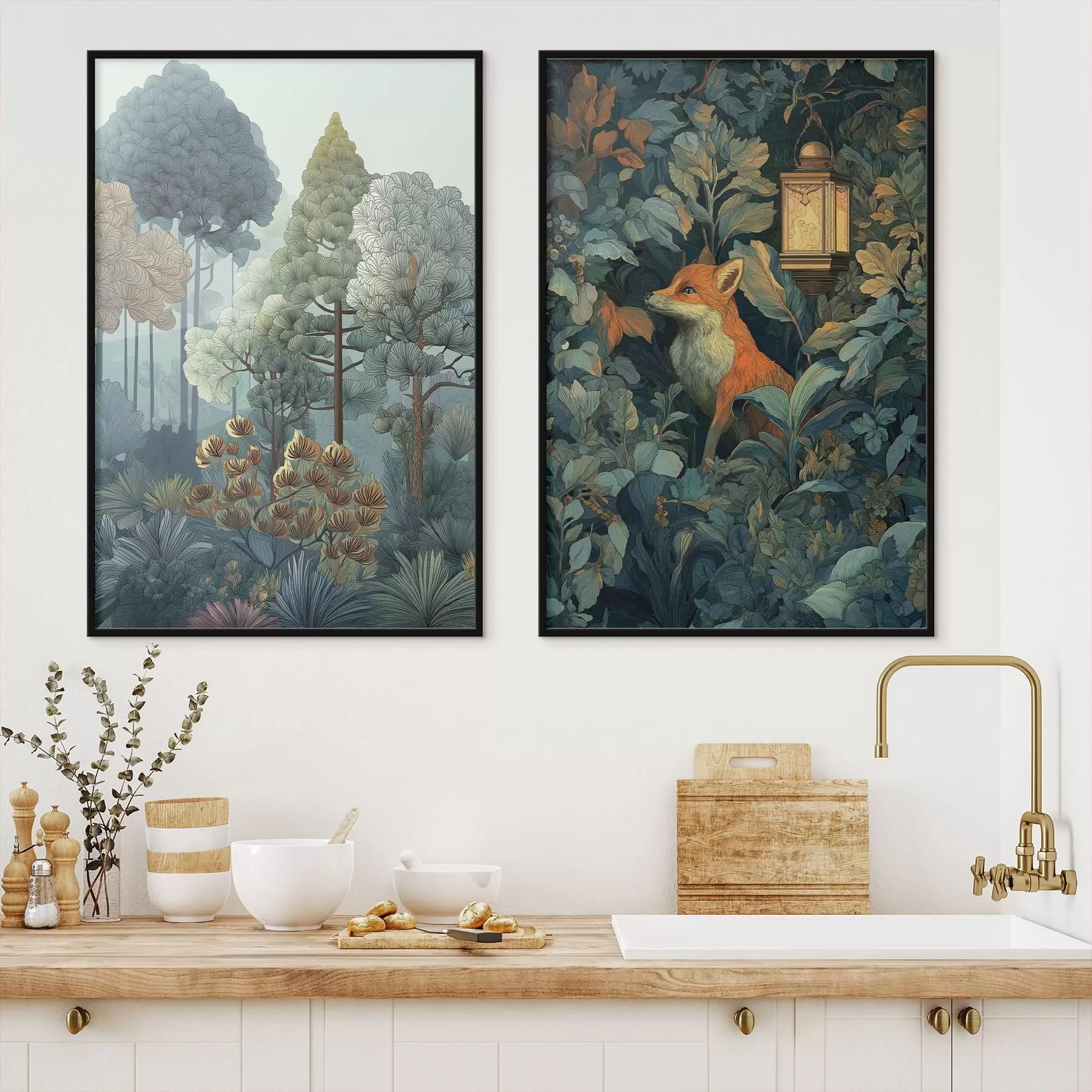 carta da parati Una graziosa volpe in una foresta fiabesca nr. d01248