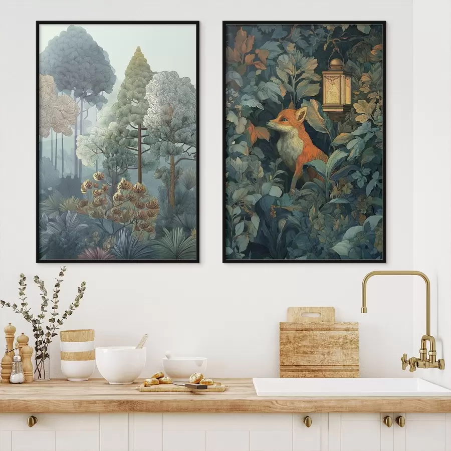 carta da parati Una graziosa volpe in una foresta fiabesca nr. d01248