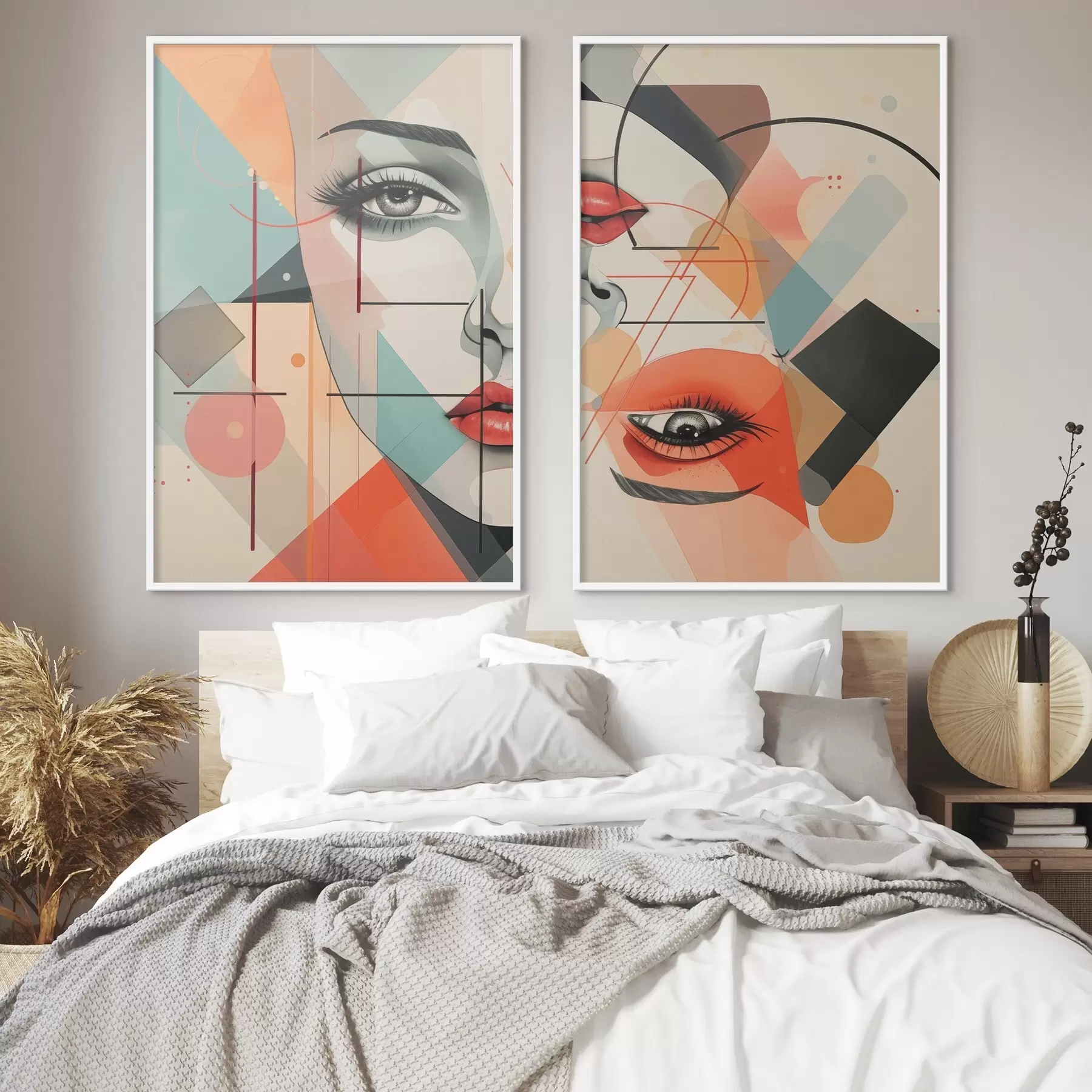 carta da parati Volti e forme geometriche nr. d01253