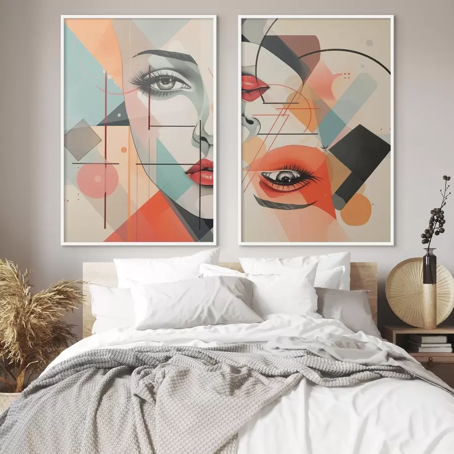 carta da parati Volti e forme geometriche nr. d01253