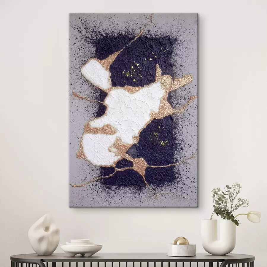 carta da parati Astratto nei toni del viola e del beige con effetto texture volumetrico nr. s46952