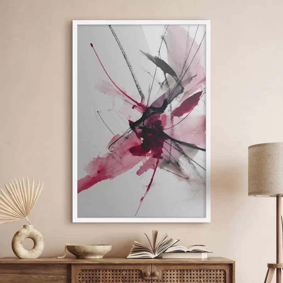 carta da parati Composizione moderna di linee e macchie in stile acquerello nr. f46951