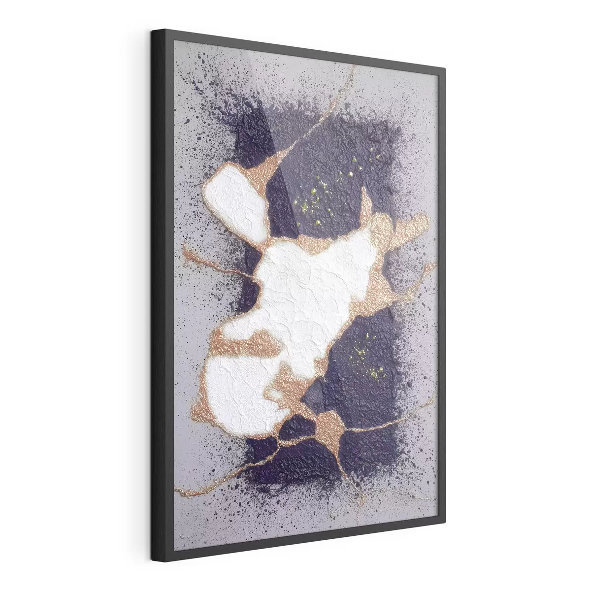 Poster Astratto nei toni del viola e del beige con effetto texture volumetrico f46952