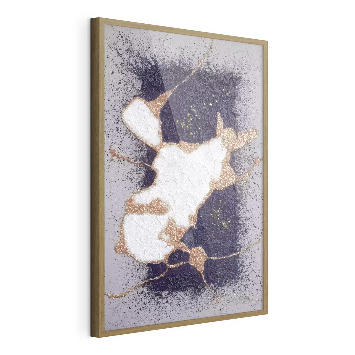 Poster Astratto nei toni del viola e del beige con effetto texture volumetrico f46952