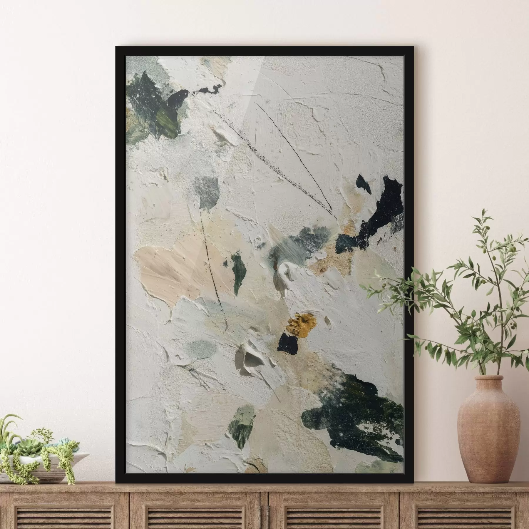 carta da parati Scena espressiva con texture multistrato e palette pastello in stile pittura a olio nr. f46961