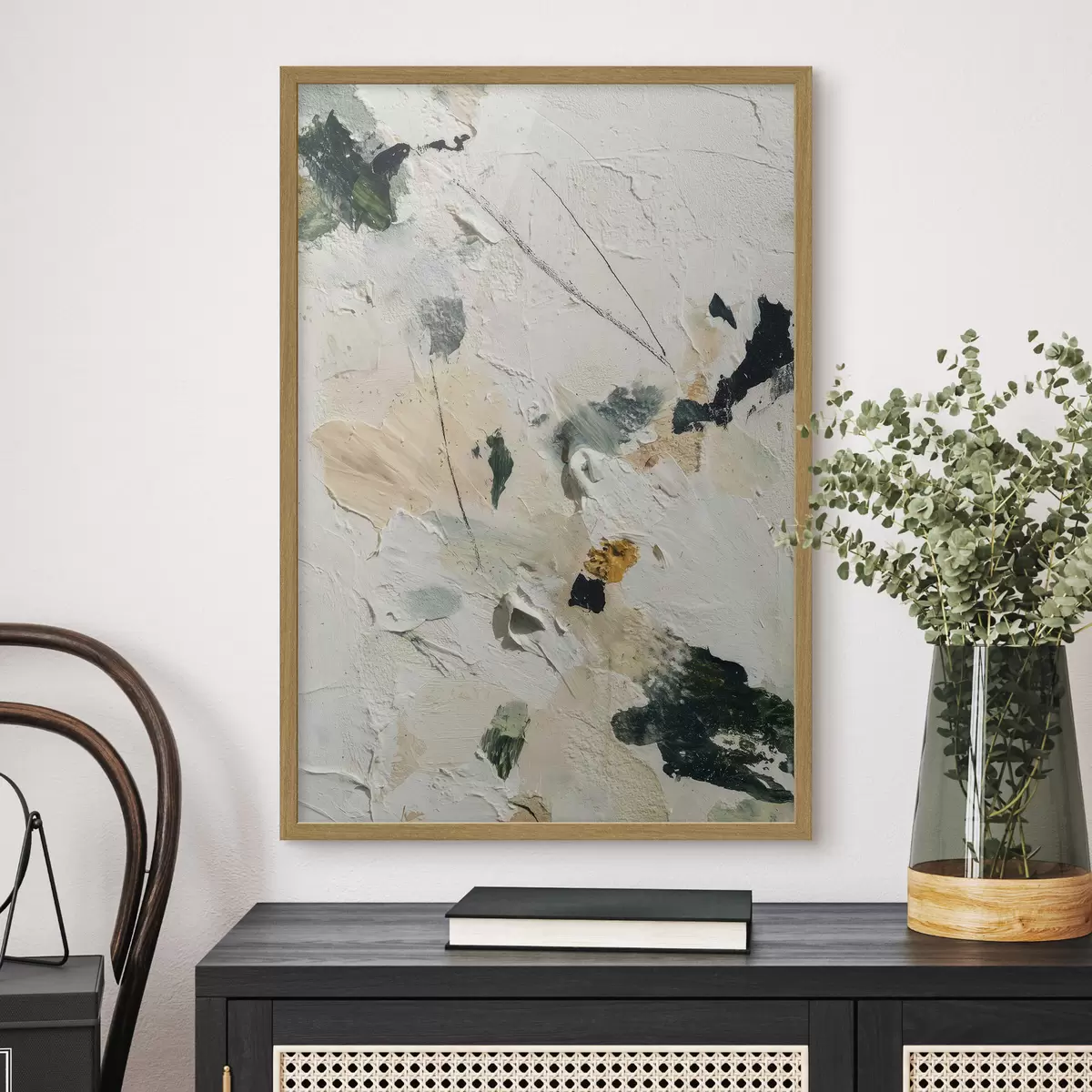 Poster Scena espressiva con texture multistrato e palette pastello in stile pittura a olio f46961