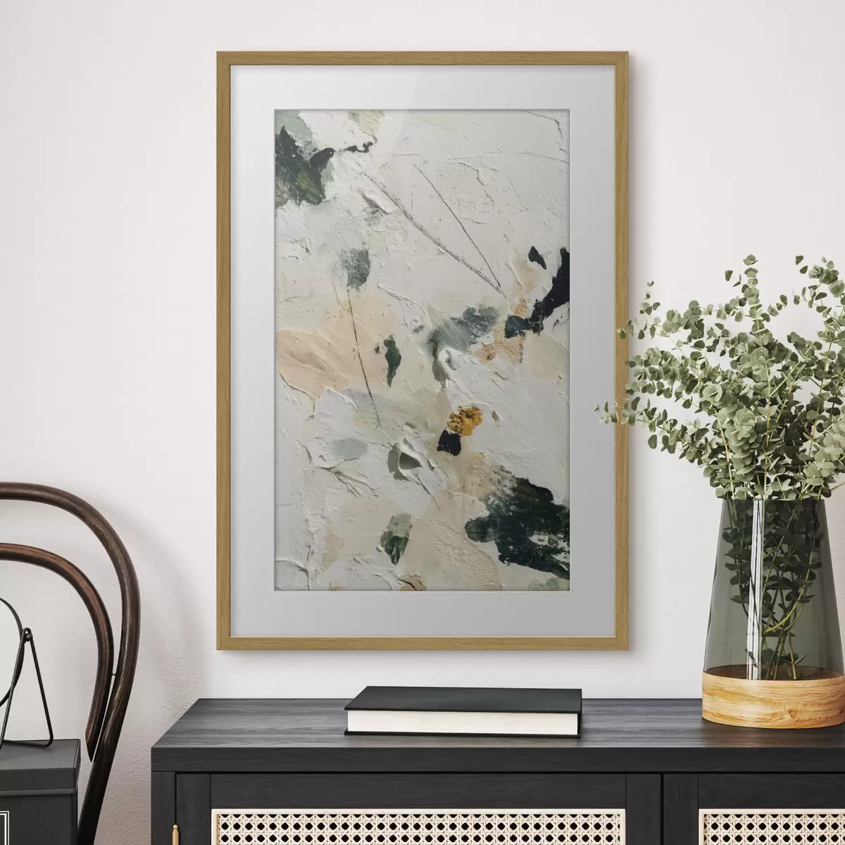 Poster Scena espressiva con texture multistrato e palette pastello in stile pittura a olio f46961