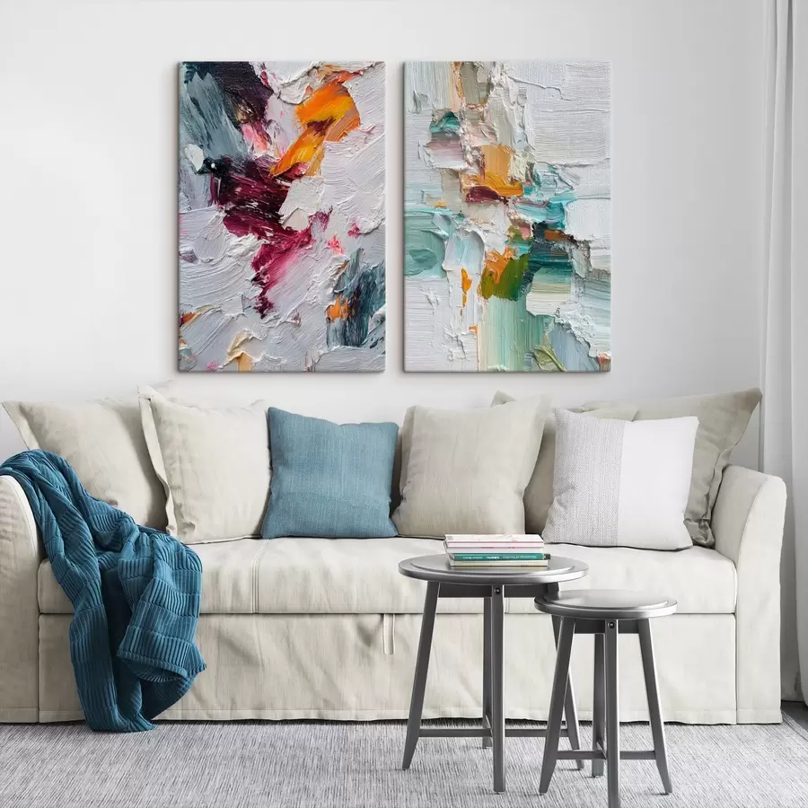 carta da parati Astratto colorato con pennellate ruvide in stile moderno nr. m01098