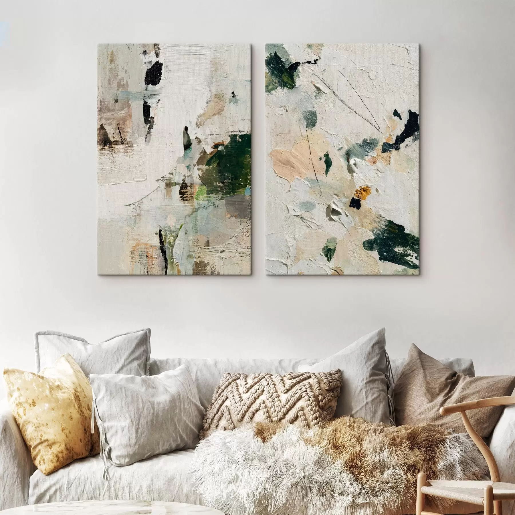 carta da parati Dittico espressivo in una palette naturale nr. m01099