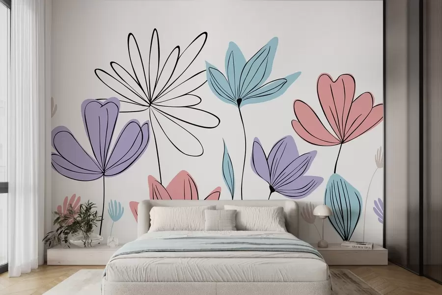 Carta da parati Moderno Fiori astratti n. w05191v2