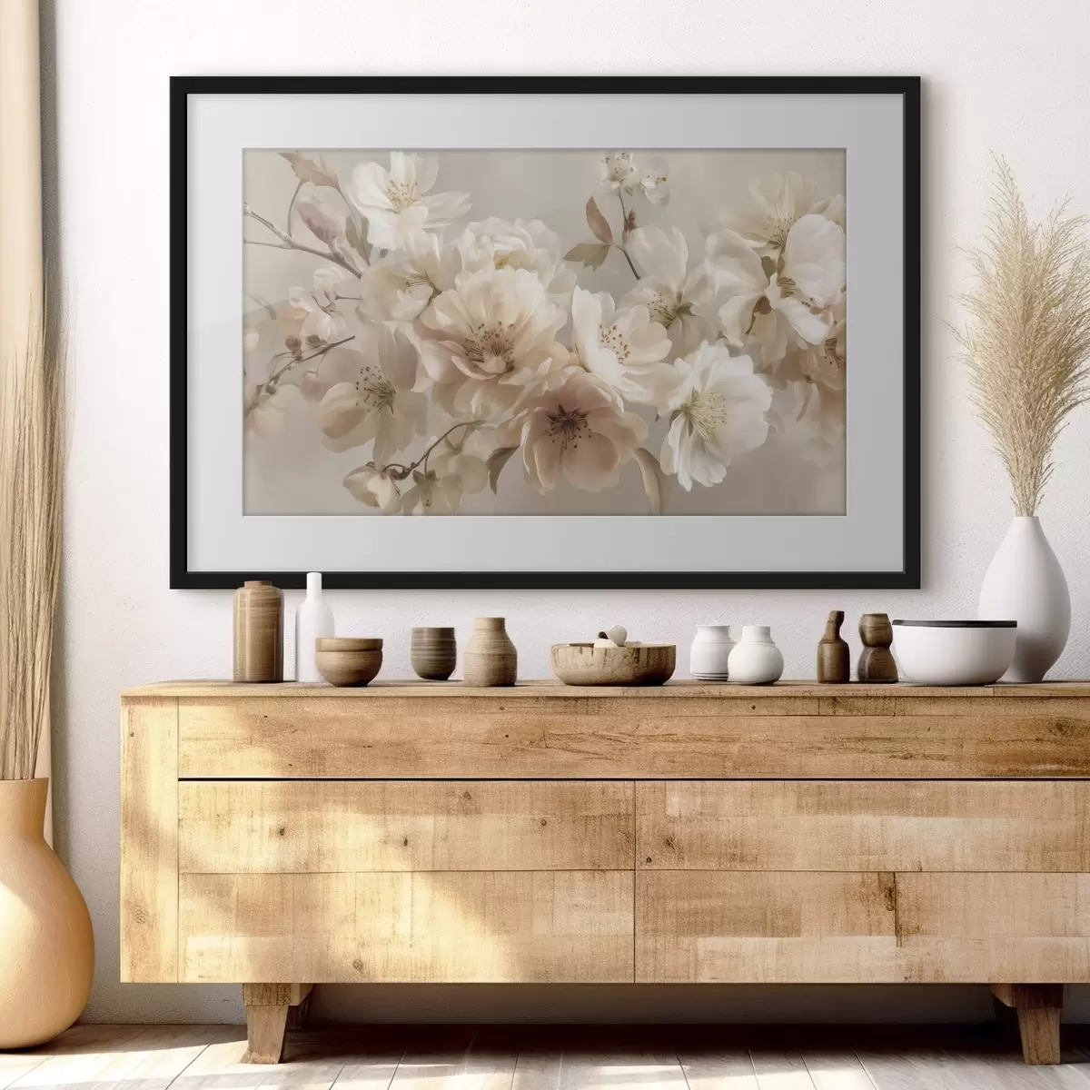 Poster Ramo di fiori crema f47646