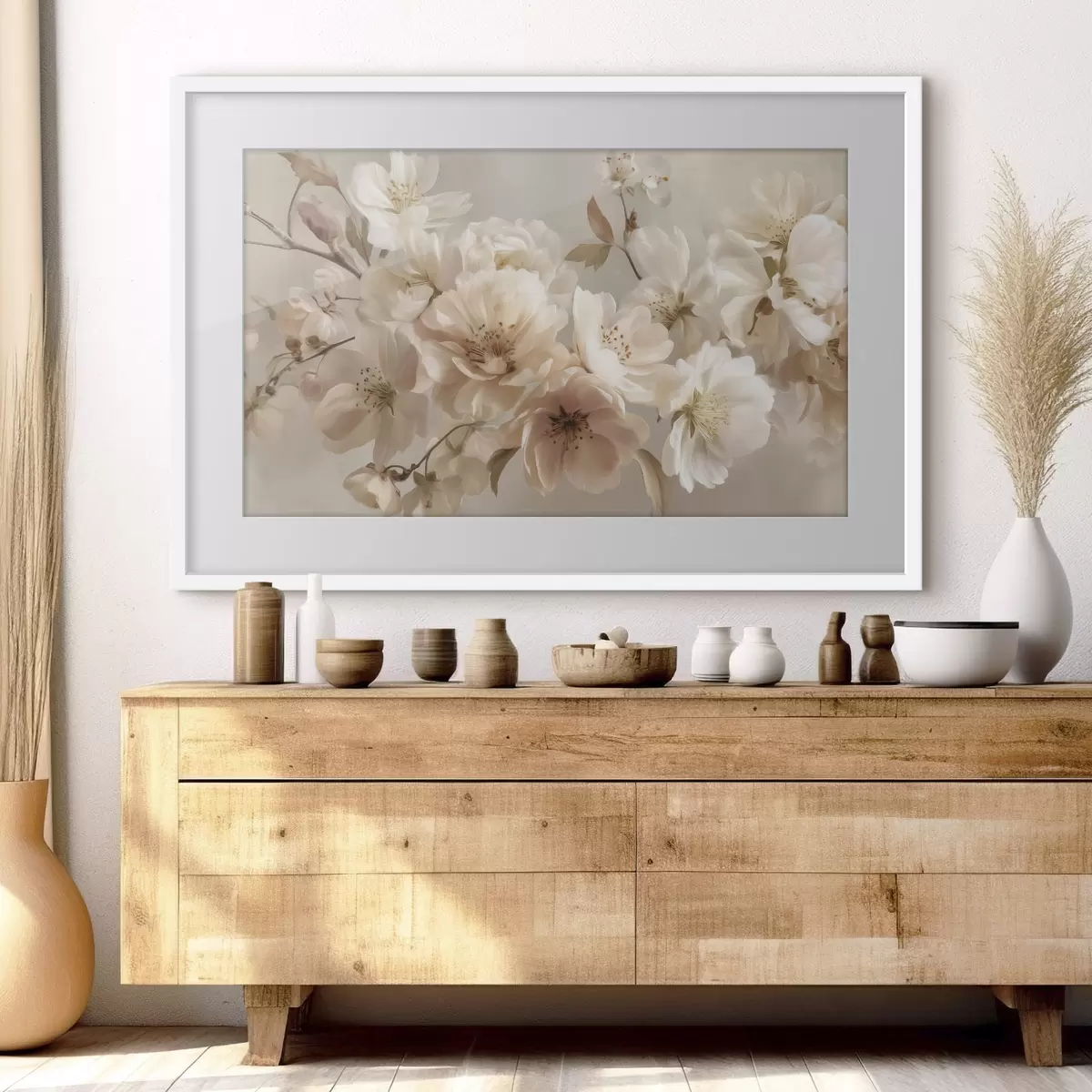 Poster Ramo di fiori crema f47646