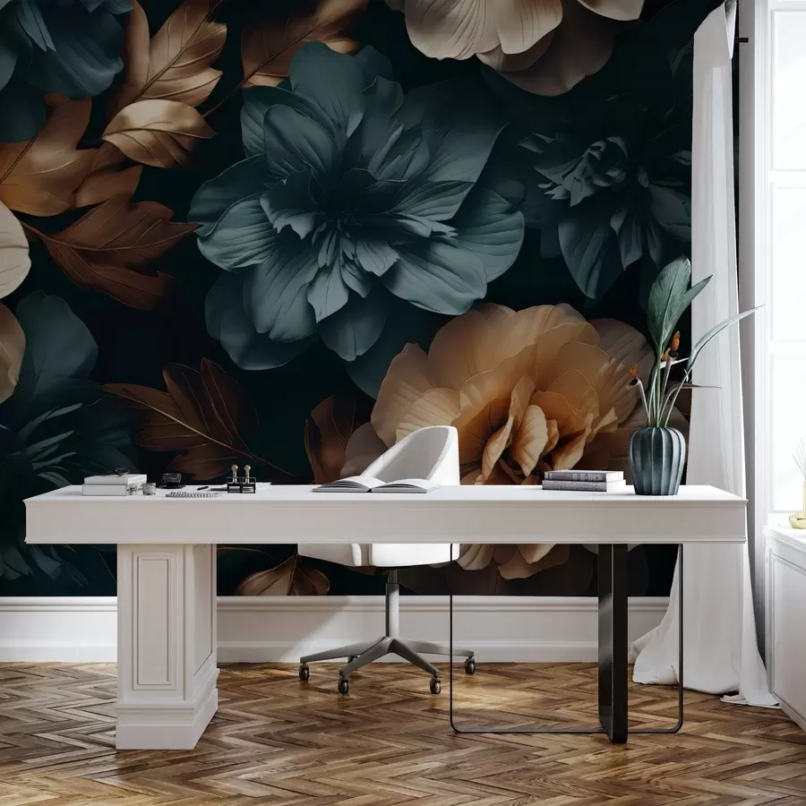 carta da parati Giardino fiorito scuro nr. w05007