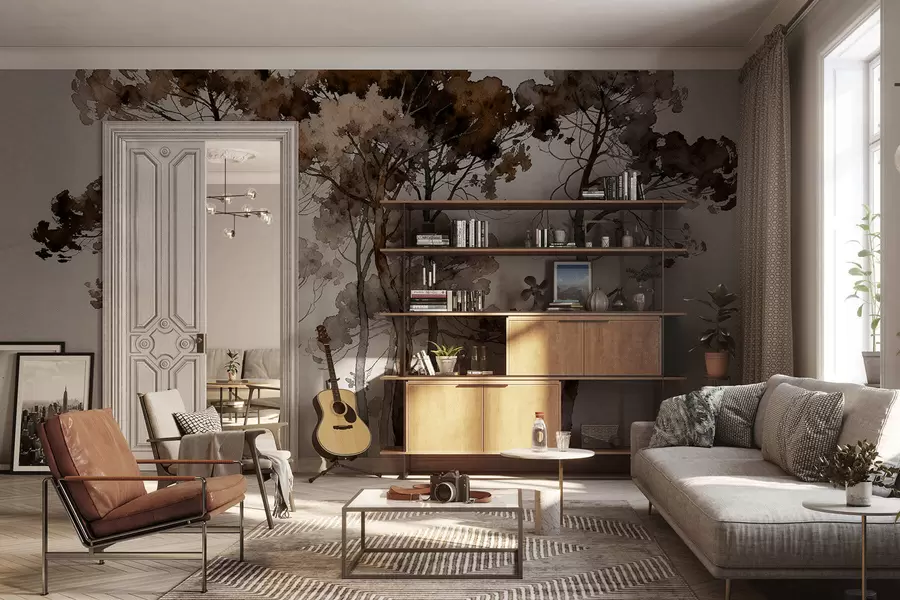 carta da parati Pini dipinti nr. w05173v1