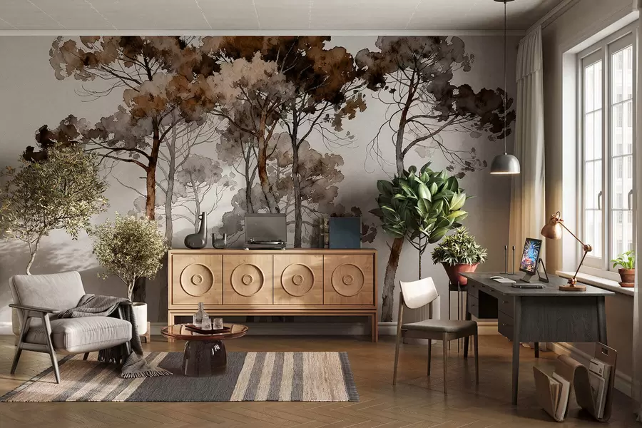 carta da parati Pini dipinti nr. w05173v1