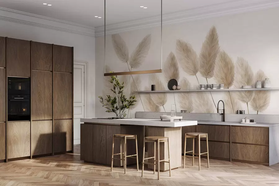 Carta da parati nature Spighette sul campo 