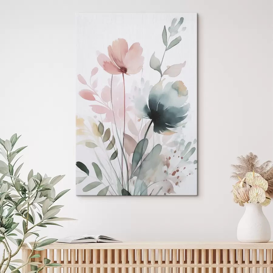 carta da parati Acquerello che imita la vegetazione nr. s47725