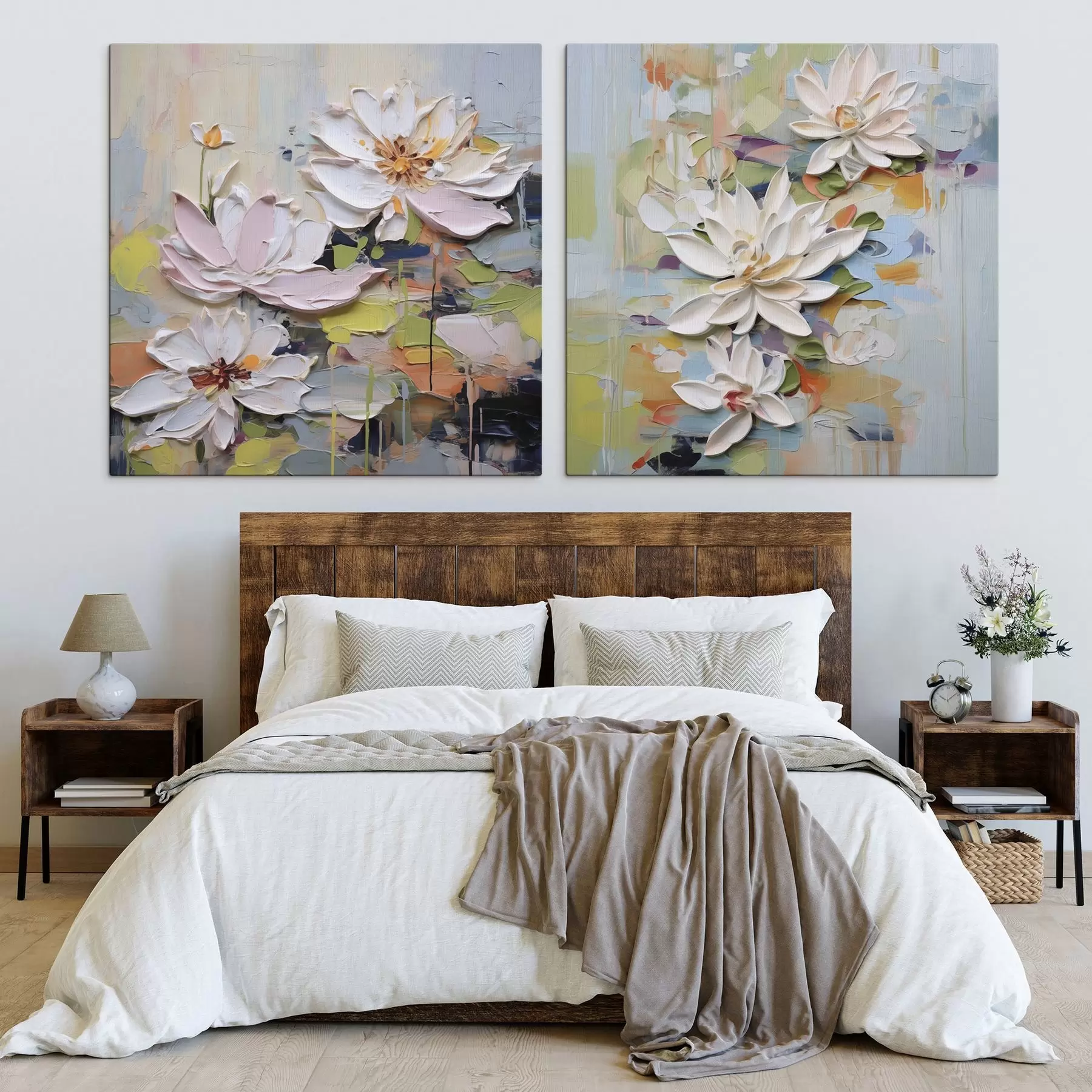 carta da parati Fiori di loto astratti, pittura imitazione nr. m01295