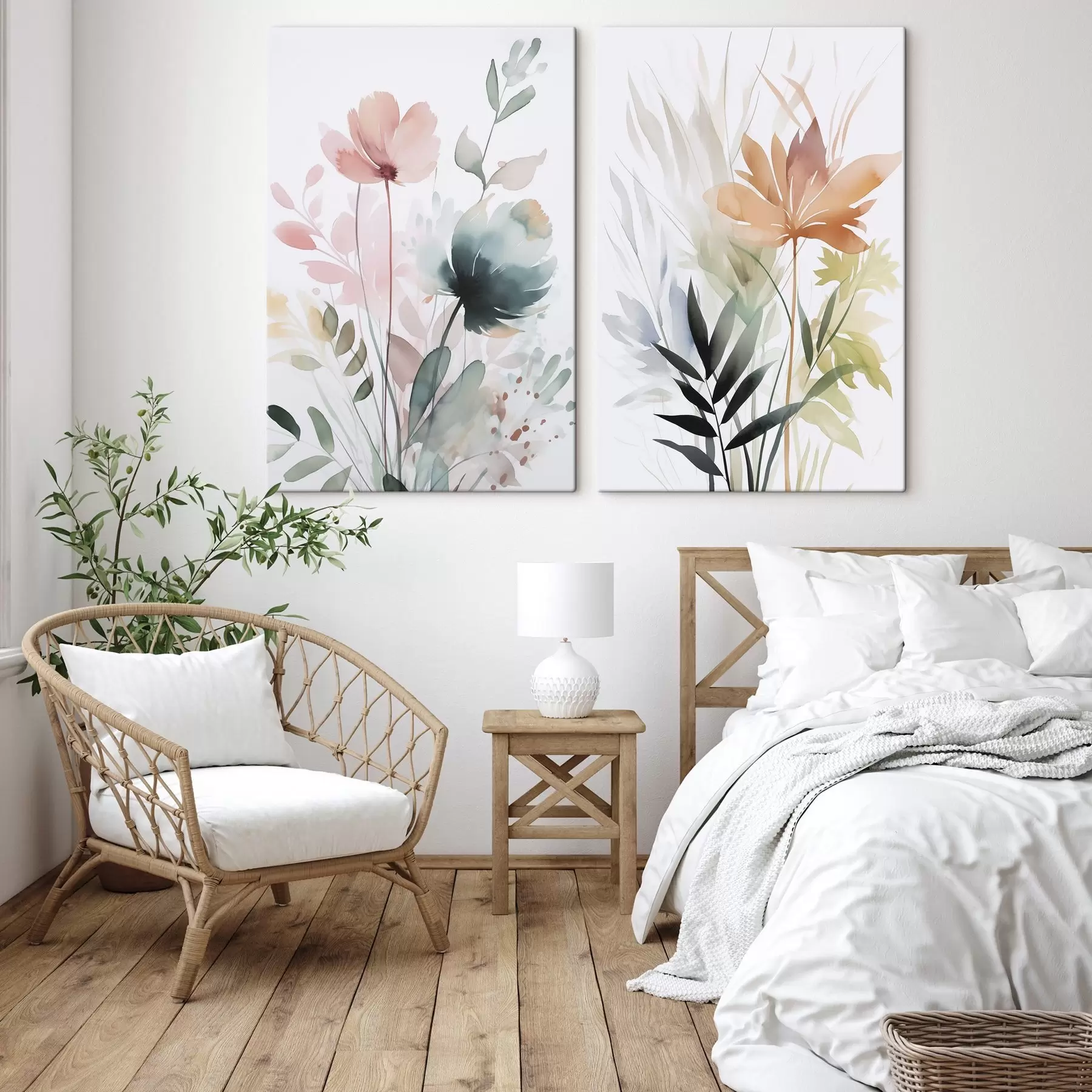 carta da parati Acquerello che imita la vegetazione nr. m01297