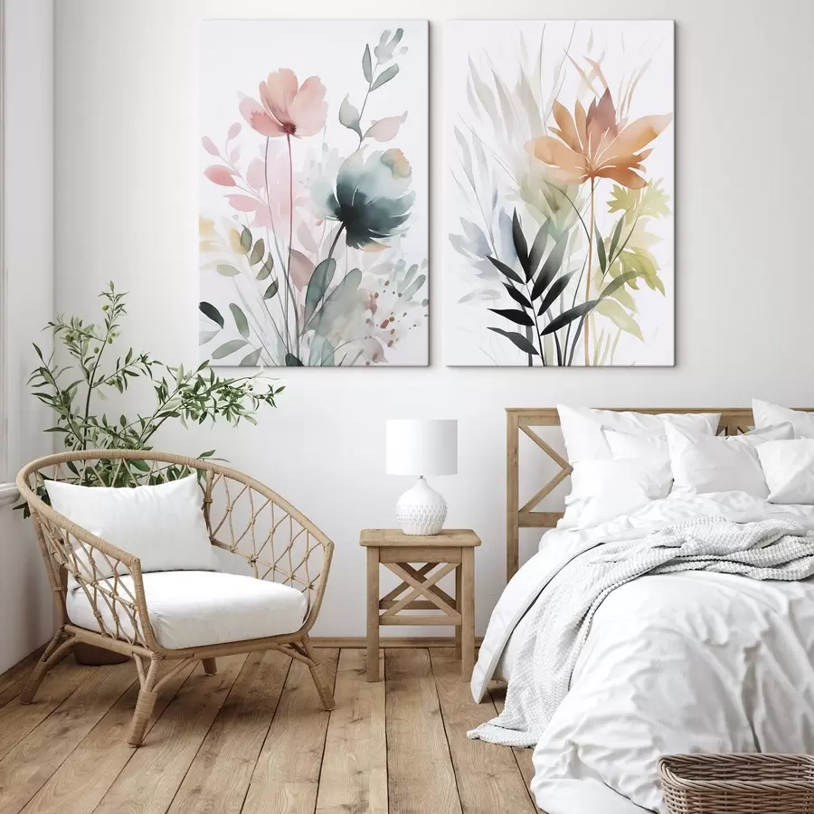 carta da parati Acquerello che imita la vegetazione nr. m01297