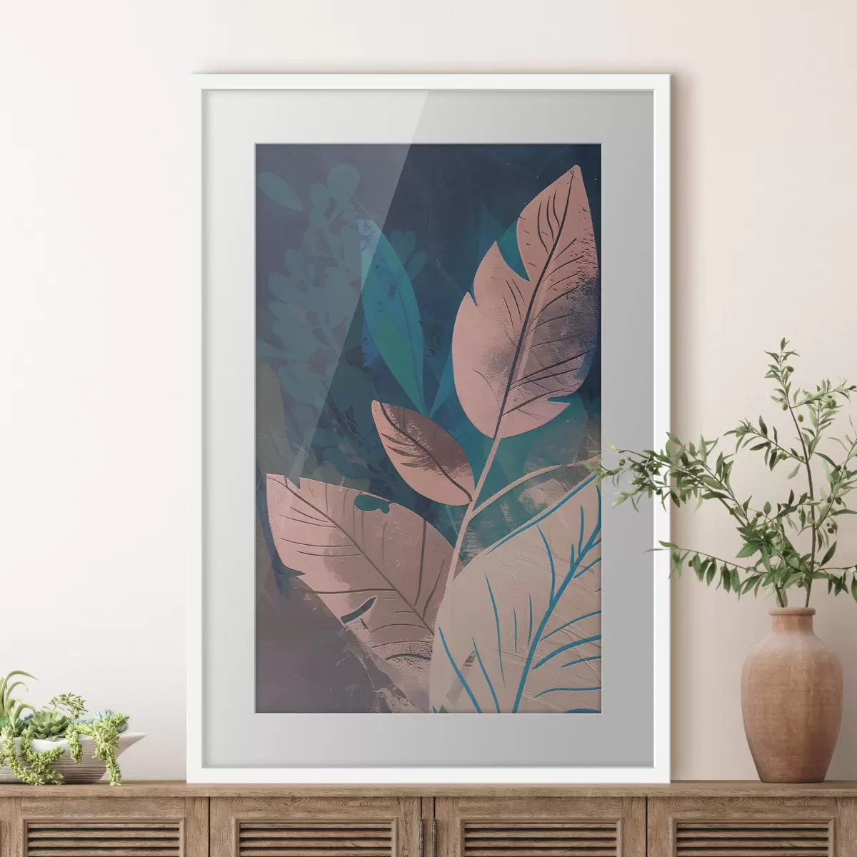Poster Rami e foglie, astrazione f47749