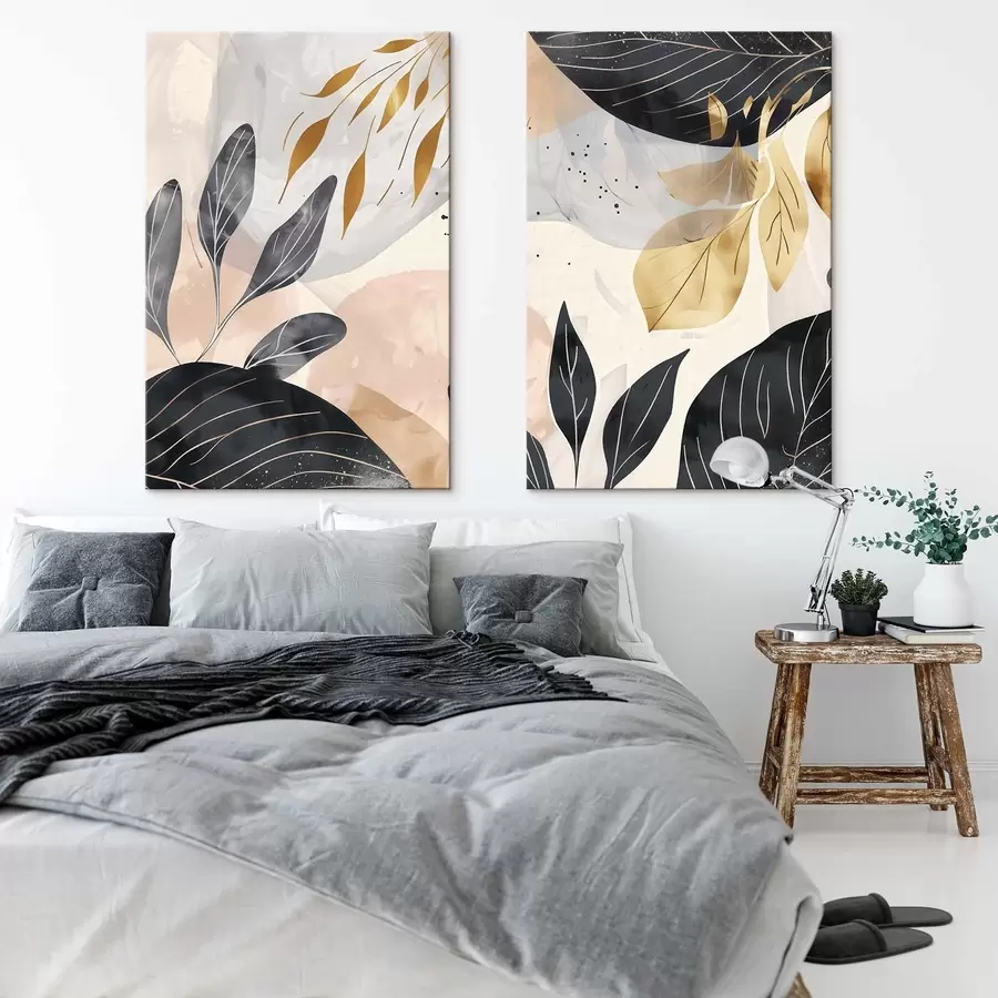 carta da parati Rami e foglie astratti nr. m01300