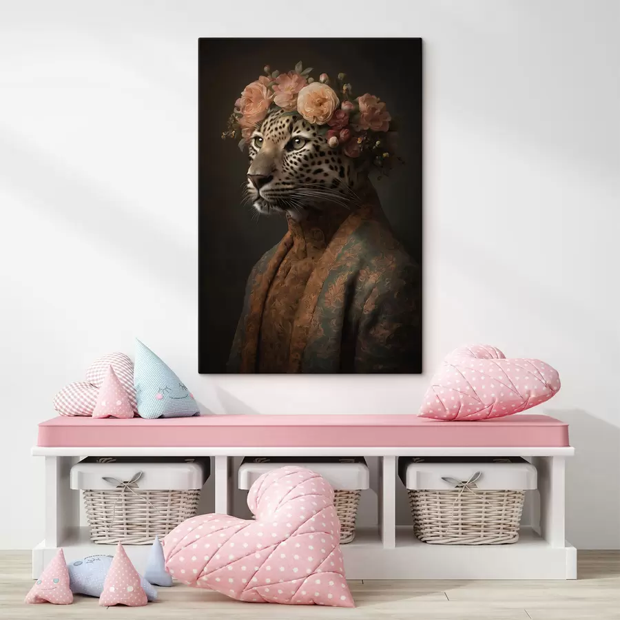 carta da parati Leopardo con fiori nr. s47737