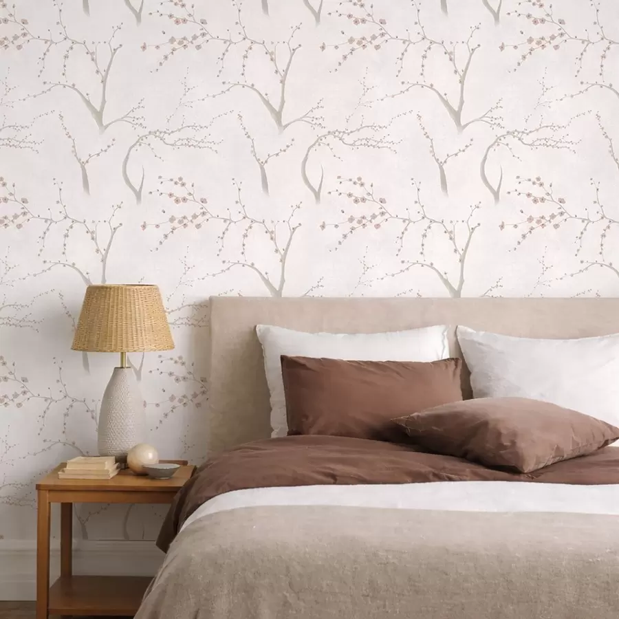 carta da parati Rami leggeri con fiori rosa nr. a01111v1