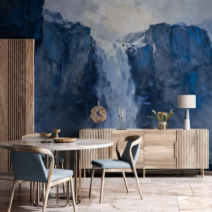 Carta da parati nature Cascata dipinta in stile grunge 