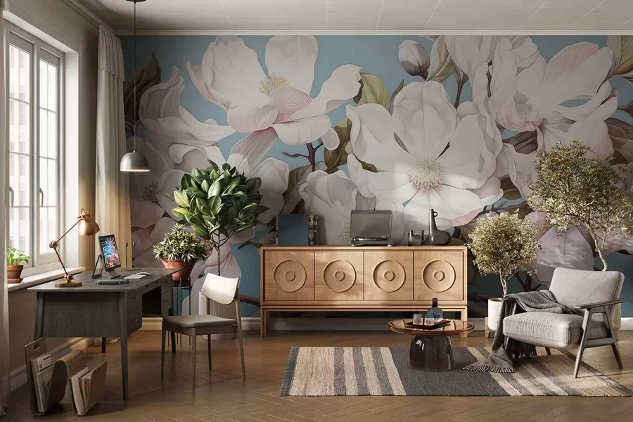 Carta da parati Floreale Fiori rigogliosi su un ramo di albero n. w05178