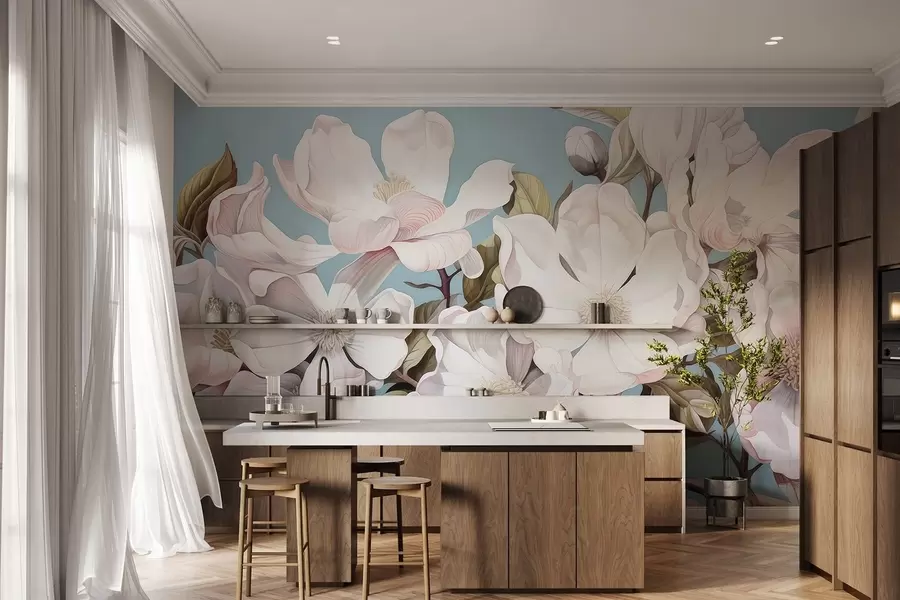 Carta da parati Floreale Fiori rigogliosi su un ramo di albero n. w05178