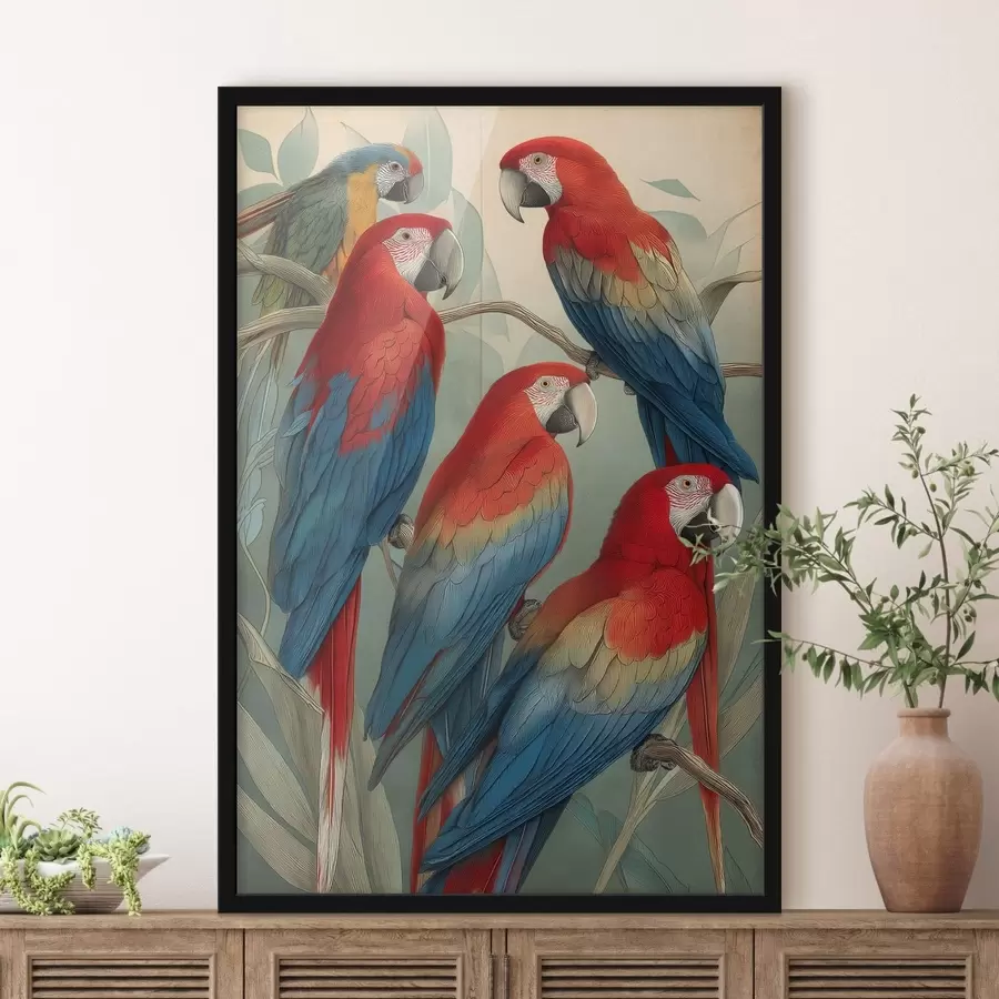 carta da parati Pappagalli vintage nr. f47729