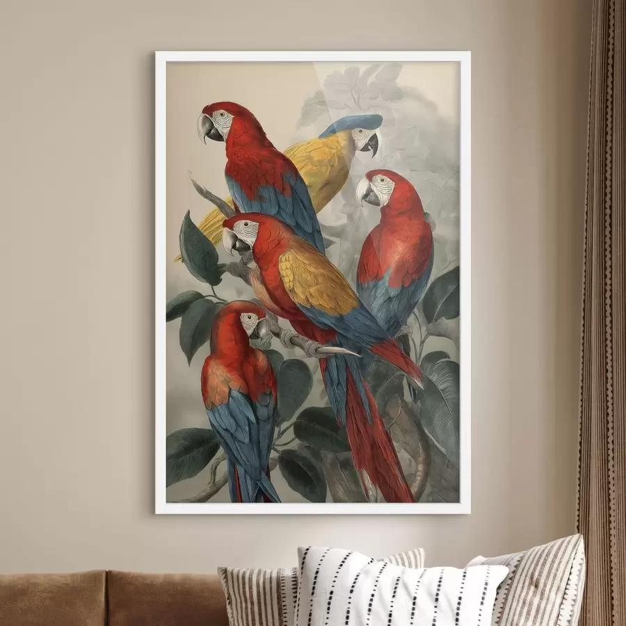 carta da parati Pappagalli vintage nr. f47730