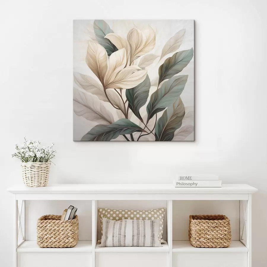 carta da parati Fiori con foglie nr. s47668