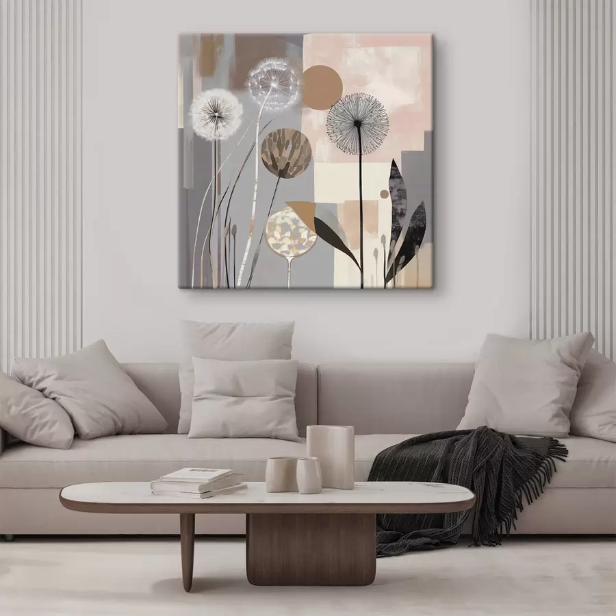 carta da parati Astrazione con denti di leone e piante nr. s47776