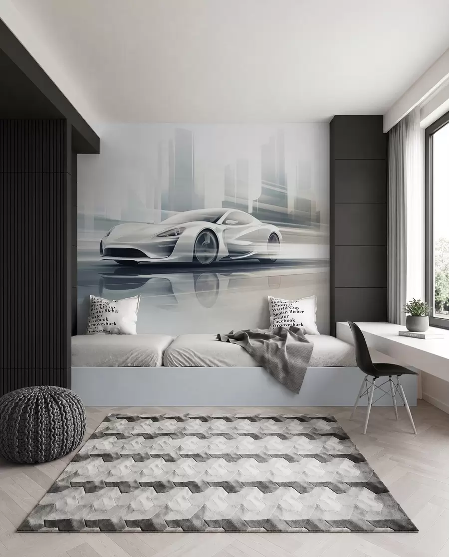 Carta da parati con la vista di città Auto 