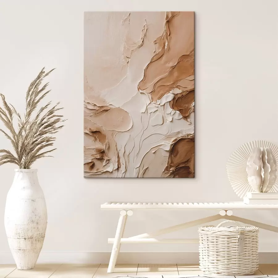 carta da parati Tratti beige testurizzati con linee morbide nr. s47274